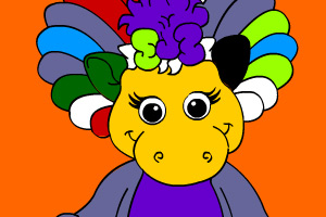 可爱恐龙填颜色