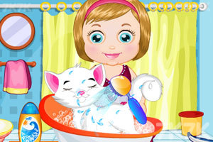 麦丽莎照顾宠物猫咪