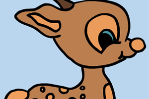 卡通梅花鹿上色