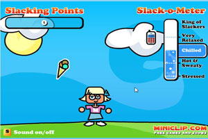 男孩和女孩玩接东西