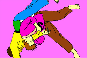 给摔跤选手上色