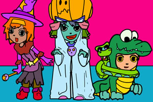 万圣节服装小孩上色