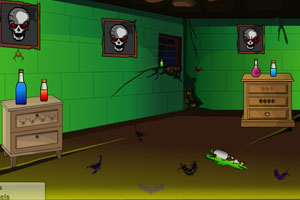 逃出夜晚绿色房间