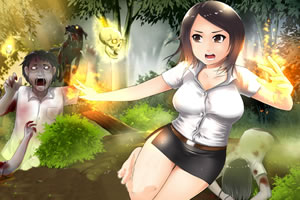 胆小女孩战僵尸