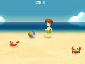 沙滩捉螃蟹