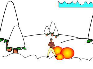 功夫男人战雪人