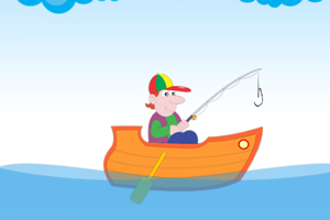 卡通钓鱼