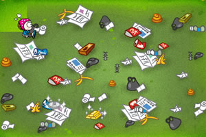 老奶奶清理垃圾