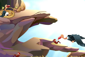 大秃鹰喂小秃鹰