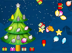 接礼物给圣诞树