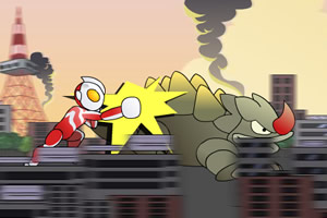 奥特曼追打怪兽