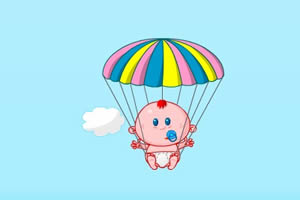 婴儿坐降落伞