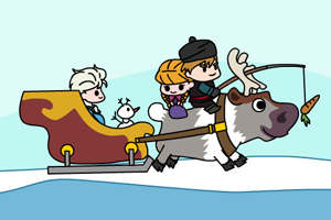 冰雪女王坐雪橇选关版