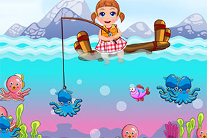 可爱宝贝钓鱼时间