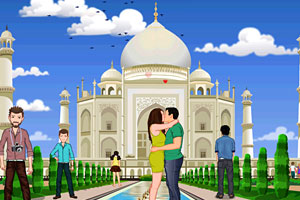 泰姬陵情侣接吻