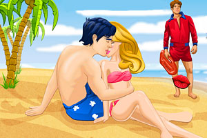 芭比娃娃海滩亲吻