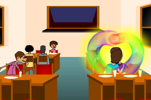 小情侣偷偷接吻