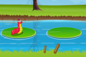 小虫子河上跳跃