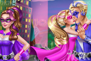 芭比超人偷偷接吻