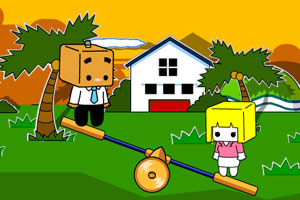 张小盒玩跷跷板