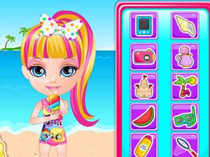 宝贝芭比沙滩偷懒