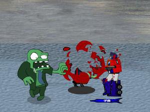 变形金刚擎天柱大战僵尸