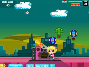 女孩大炮轰气球