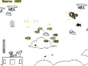 大炮轰小鸟黑白版