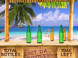 椰树下打啤酒瓶