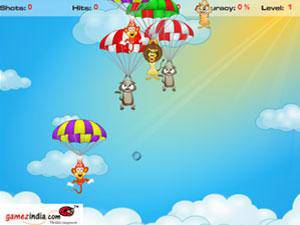 射击动物降落伞