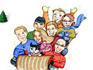 滑雪特技钻火圈