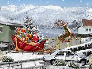 圣诞老人的雪橇车