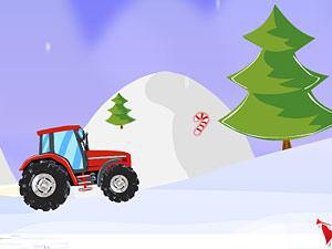 圣诞节开拖拉机