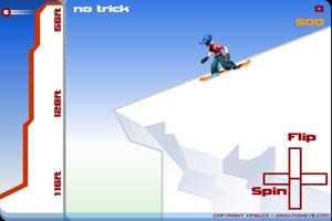 滑板小子跳雪坡