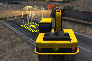 3D重型挖掘机停靠