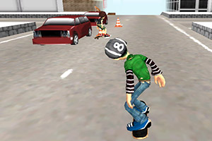 滑板少年道路冲刺