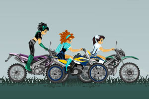 动漫女孩越野摩托