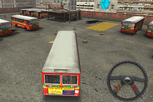 3D公交车停车场停靠
