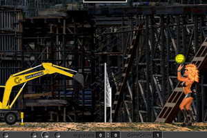 美女排球大战挖掘机