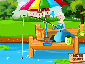 艾尔莎学习钓鱼