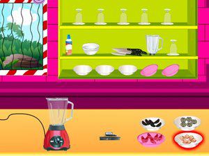 制作草莓冰激淋