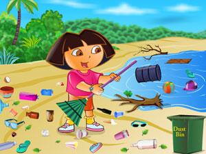 朵拉打扫海滩