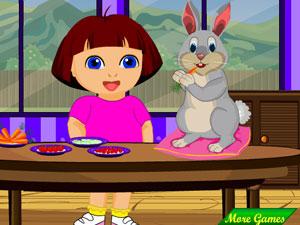 朵拉照顾小兔子