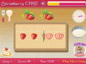 草莓切块蛋糕