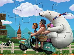 有趣的自行车拼图