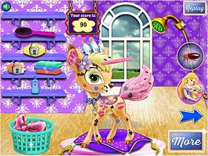 帮长发公主照顾宠物