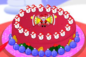 装饰美味圣诞蛋糕