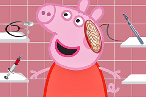 粉红小猪的头部手术