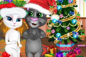 汤姆和安吉拉圣诞树装扮