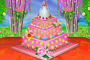 芭比的花卉蛋糕